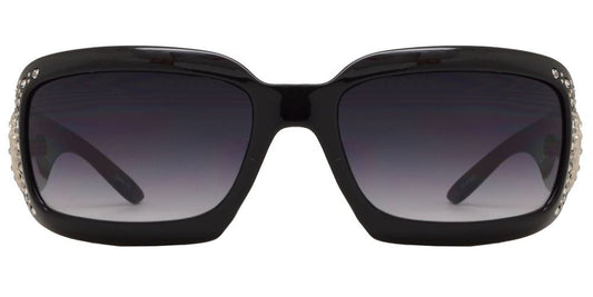 Wholesale - 7658 - Rectangular Chunky Sunglasses with Rhinestones and Star Concho - Dynasol Eyewear