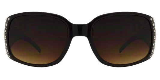Wholesale - 7660 - Rectangular Chunky Sunglasses with Cross Concho and Rhinestones - Dynasol Eyewear