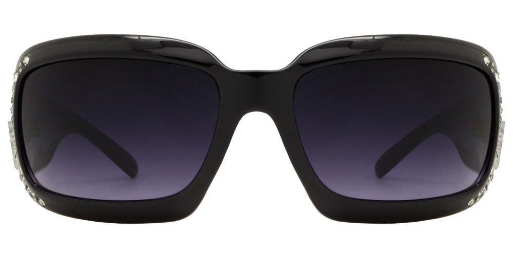 Wholesale - 7689 - Chunky Rectangular Sunglasses with Rhinestones and Texas Star Concho - Dynasol Eyewear