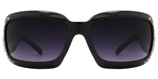 Wholesale - 7689 - Chunky Rectangular Sunglasses with Rhinestones and Texas Star Concho - Dynasol Eyewear