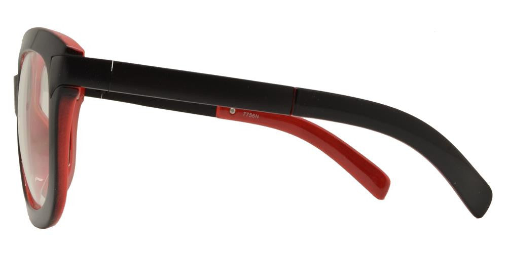 Wholesale - 7756 N - Clear Lens Square Horn Rimmed Plastic Sunglasses - Dynasol Eyewear
