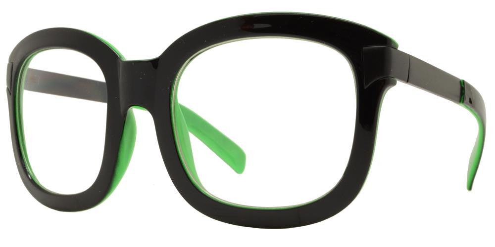 Wholesale - 7756 N - Clear Lens Square Horn Rimmed Plastic Sunglasses - Dynasol Eyewear