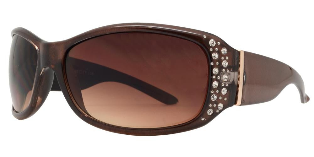 Wholesale - 7808 BX - Women's Rectangular Fashion Sunglasses with Rhinestones - Dynasol Eyewear
