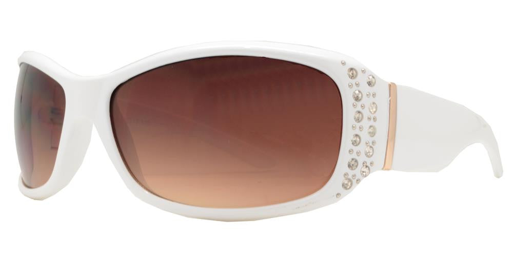 Wholesale - 7808 BX - Women's Rectangular Fashion Sunglasses with Rhinestones - Dynasol Eyewear