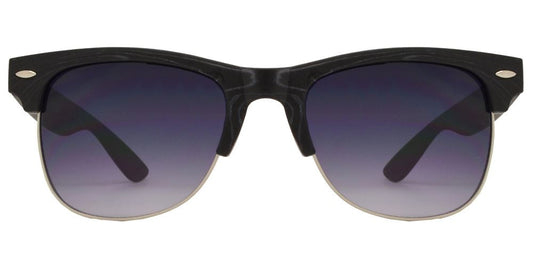 Wholesale - 7912 - Horn Rimmed Half Frame Faux Wood Plastic Sunglasses - Dynasol Eyewear