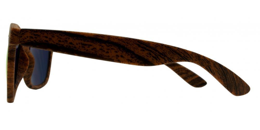 Wholesale - 7947 RVC - Classic Horn Rimmed Faux Wood Sunglasses with Color Mirror Lens - Dynasol Eyewear
