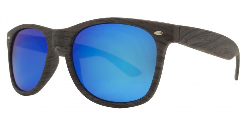Wholesale - 7947 RVC - Classic Horn Rimmed Faux Wood Sunglasses with Color Mirror Lens - Dynasol Eyewear
