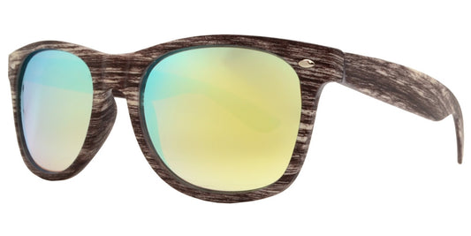 Wholesale - 7952 RVC - Classic Horn Rimmed Faux Wood Sunglasses with Color Mirror Lens - Dynasol Eyewear