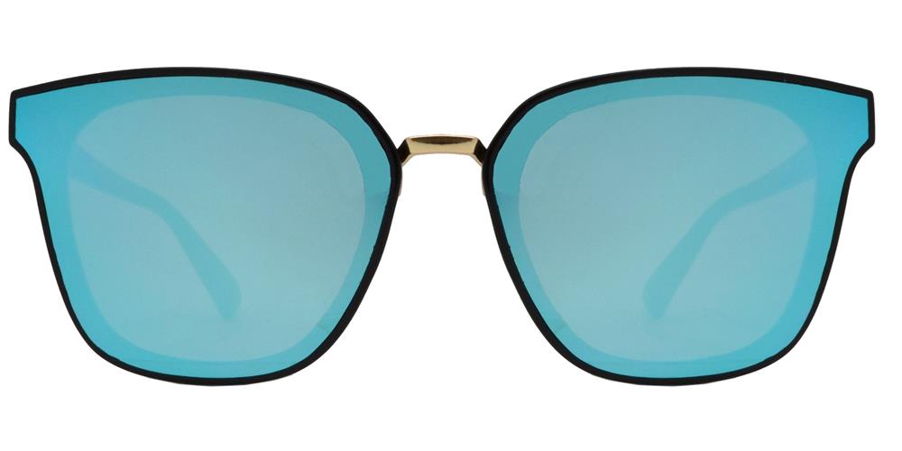 Wholesale - 7962 - Square Horn Rimmed Flat Lens Metal Bridge Plastic Sunglasses - Dynasol Eyewear
