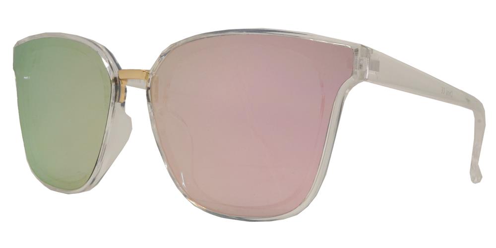 Wholesale - 7962 - Square Horn Rimmed Flat Lens Metal Bridge Plastic Sunglasses - Dynasol Eyewear