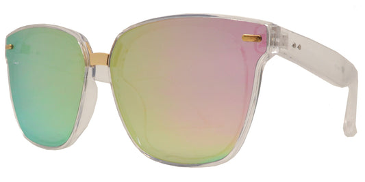 Wholesale - 7963 - Square Horn Rimmed Flat Lens Metal Bridge Plastic Sunglasses - Dynasol Eyewear