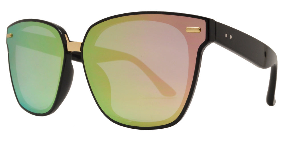 Wholesale - 7963 - Square Horn Rimmed Flat Lens Metal Bridge Plastic Sunglasses - Dynasol Eyewear