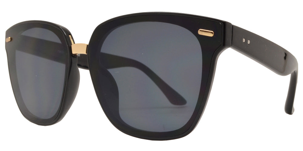 Wholesale - 7963 - Square Horn Rimmed Flat Lens Metal Bridge Plastic Sunglasses - Dynasol Eyewear