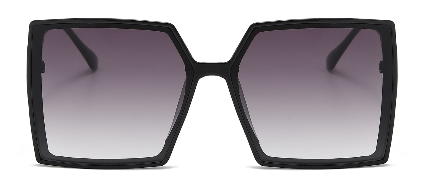 8000 - Square Plastic Sunglasses with Flat Lens