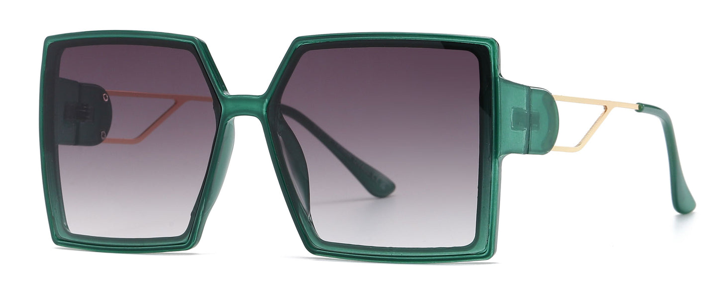 8000 - Square Plastic Sunglasses with Flat Lens