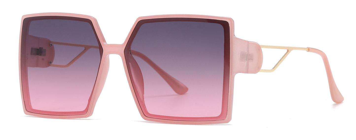 8000 - Square Plastic Sunglasses with Flat Lens