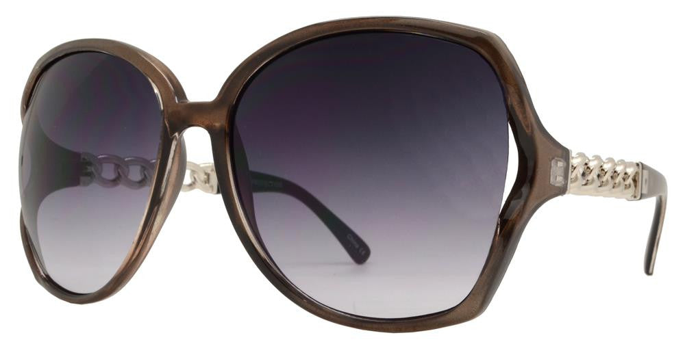 Wholesale - 8051 - Womens Butterfly Cut Out Chain Temple Plastic Sunglasses - Dynasol Eyewear