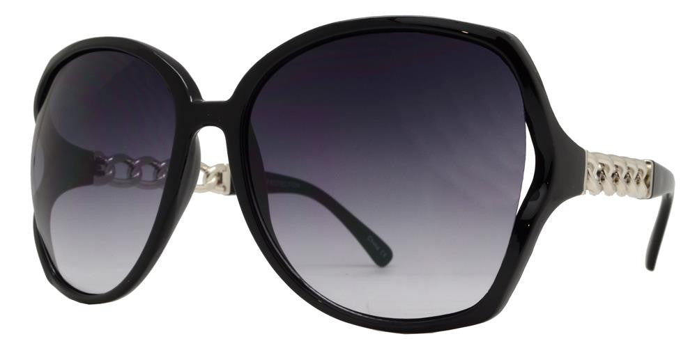 Wholesale - 8051 - Womens Butterfly Cut Out Chain Temple Plastic Sunglasses - Dynasol Eyewear