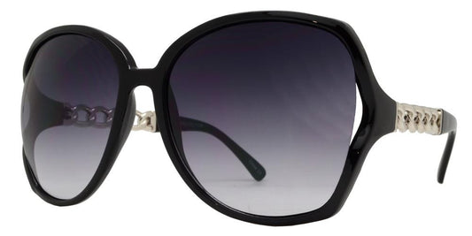 Wholesale - 8051 - Womens Butterfly Cut Out Chain Temple Plastic Sunglasses - Dynasol Eyewear