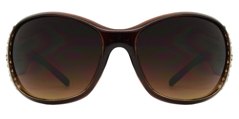Wholesale - 8116 - Women's Oval Fashion Sunglasses with Rhinestones and Berry Concho - Dynasol Eyewear