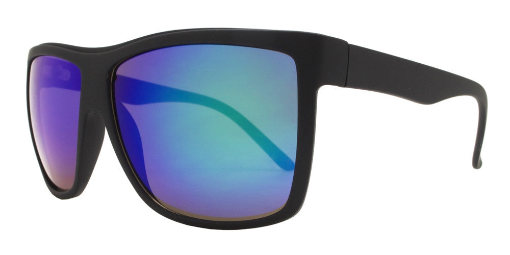 Wholesale - 8529 RVC - Large Square Modern Sports Plastic Sunglasses with Color Mirror Lens - Dynasol Eyewear