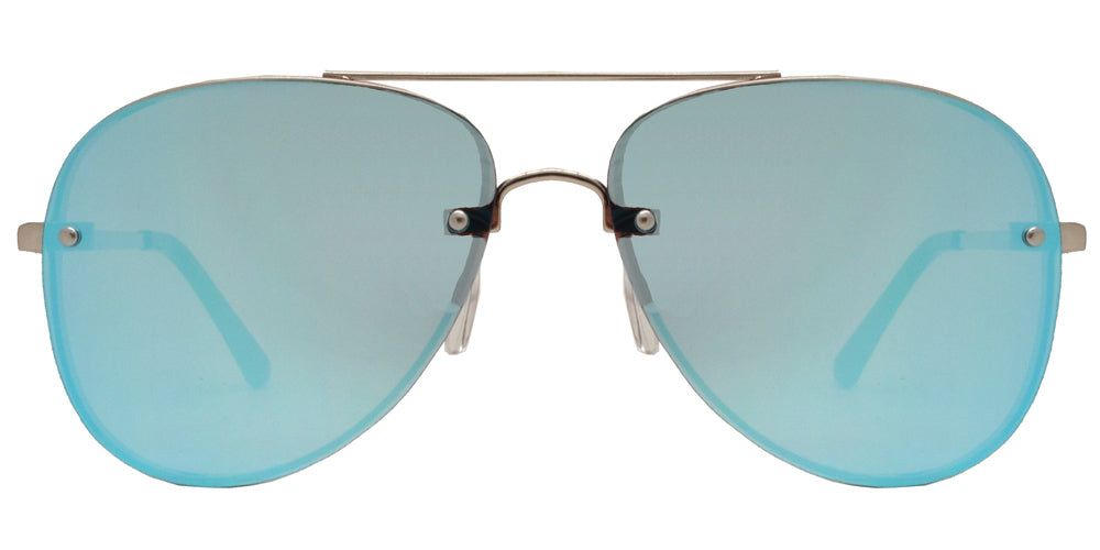 Wholesale - 8687 - Classic Rimless Oval Shaped Sunglasses with Flat Lens - Dynasol Eyewear