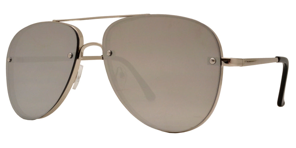 Wholesale - 8687 - Classic Rimless Oval Shaped Sunglasses with Flat Lens - Dynasol Eyewear