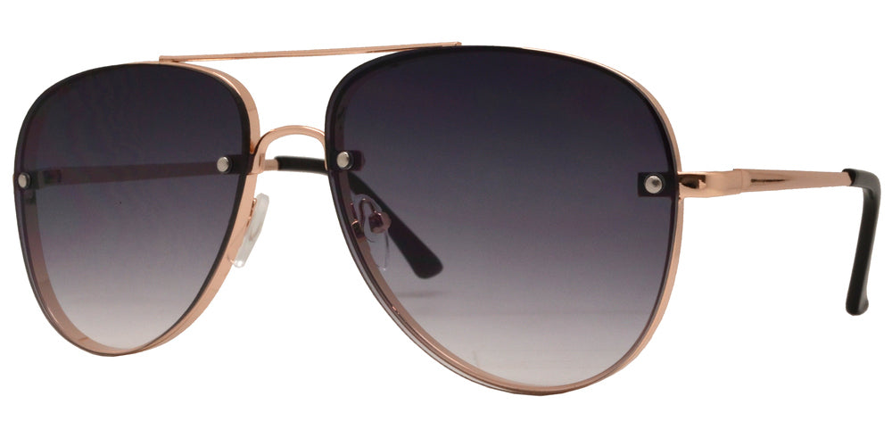 Wholesale - 8687 - Classic Rimless Oval Shaped Sunglasses with Flat Lens - Dynasol Eyewear