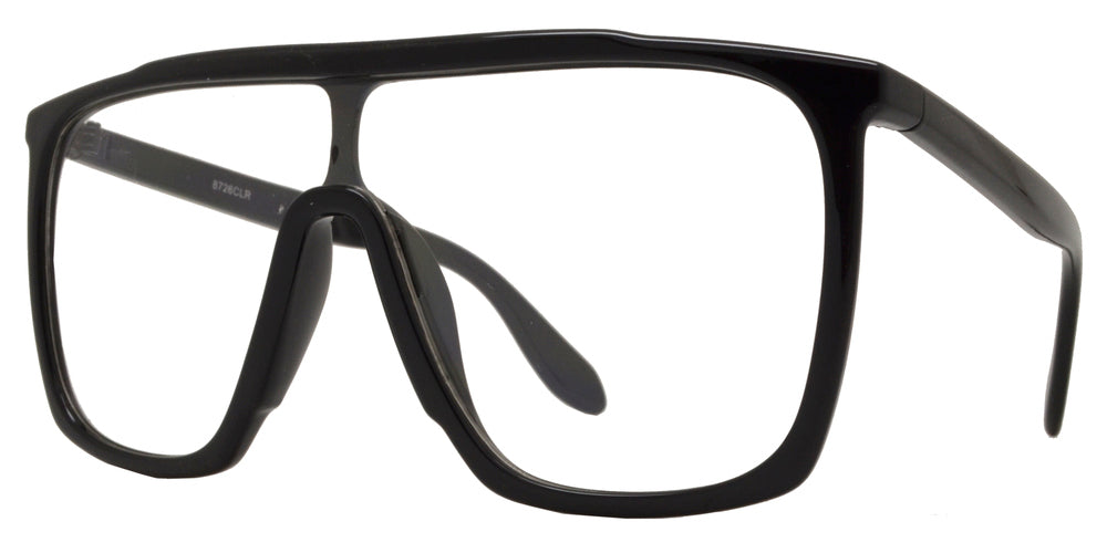Wholesale - 8726 Clear - Flat Top Shield Lens Plastic Sunglasses with Clear Lens - Dynasol Eyewear