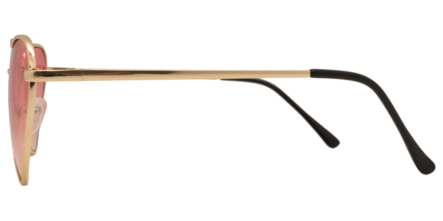 Wholesale - 8738 - Women's Metal Heart Sunglasses with Spring Hinge - Dynasol Eyewear