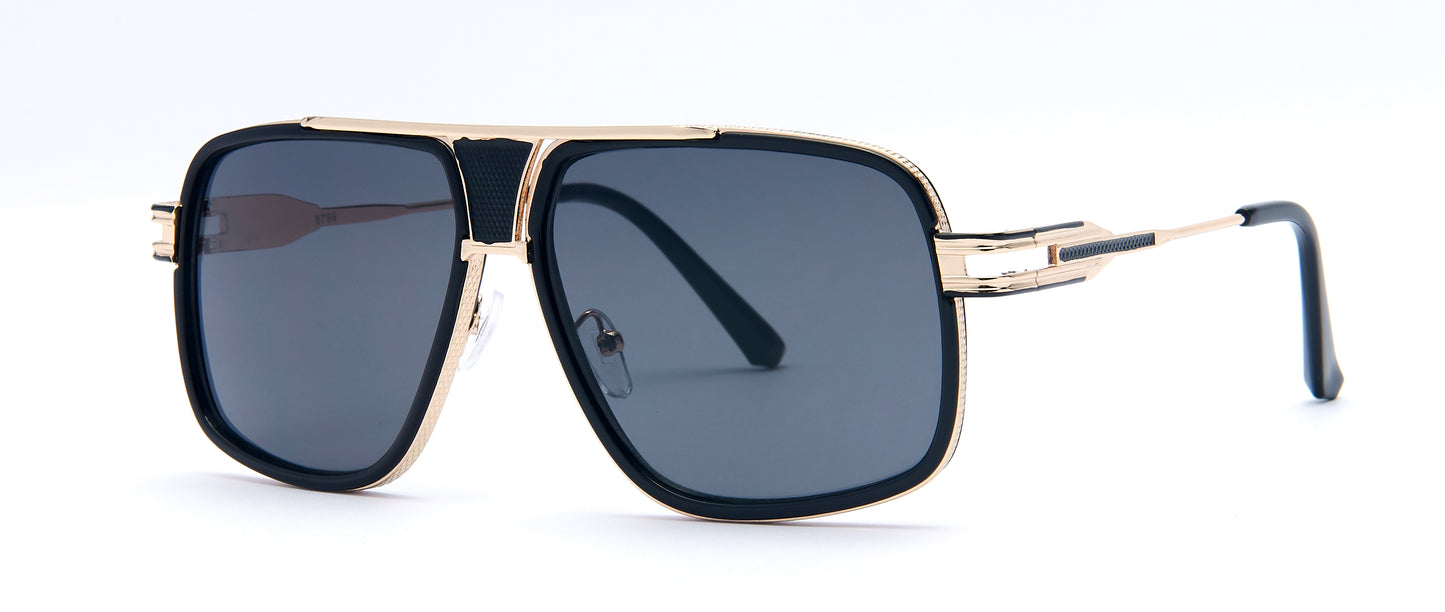 8799 - Square Flat Top Metal Sunglasses