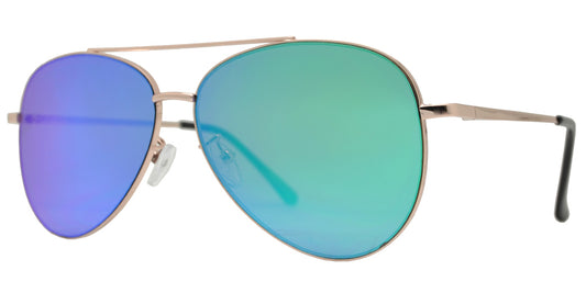 Wholesale - 8817 Spectrum - Oval Shaped Sunglasses with Color Mirror Flat Lens - Dynasol Eyewear