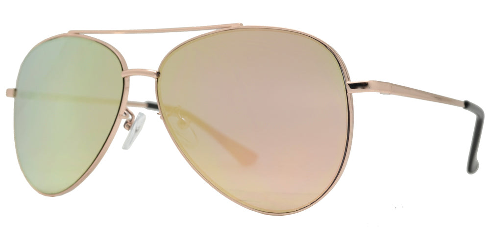 Wholesale - 8817 Spectrum - Oval Shaped Sunglasses with Color Mirror Flat Lens - Dynasol Eyewear