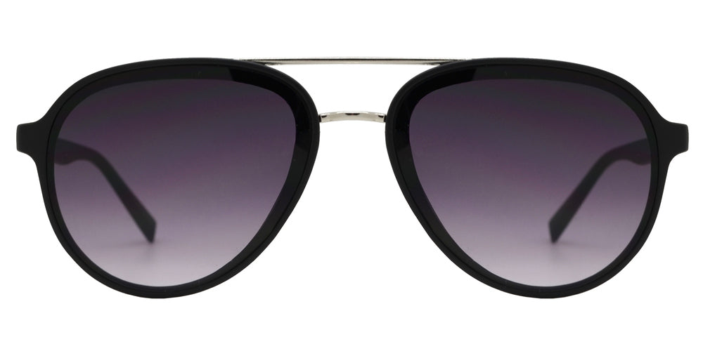 Wholesale - 8820 - Retro Oval Shaped with Brow Bar Flat Lens Plastic Sunglasses - Dynasol Eyewear