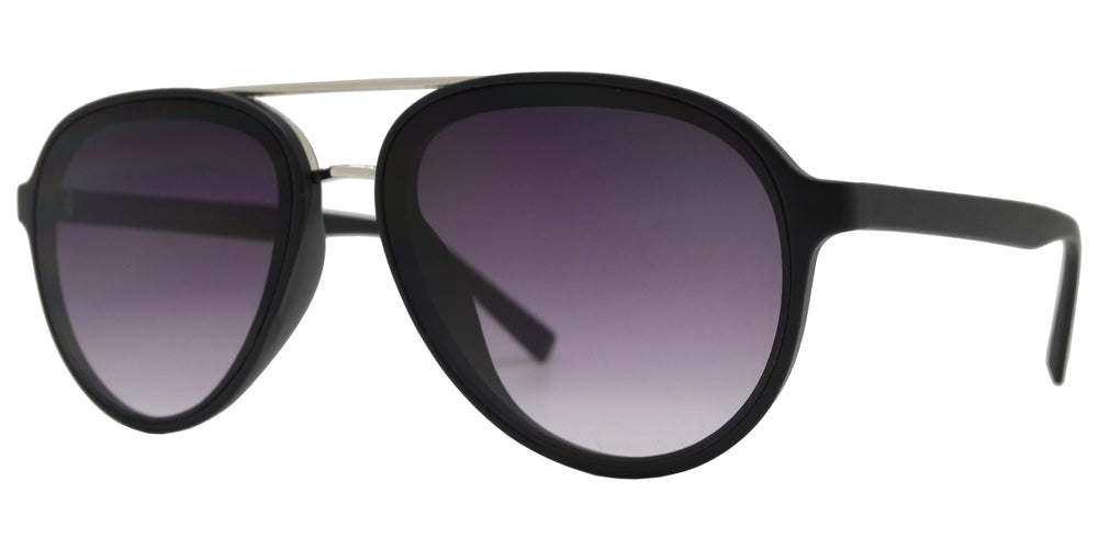 Wholesale - 8820 - Retro Oval Shaped with Brow Bar Flat Lens Plastic Sunglasses - Dynasol Eyewear