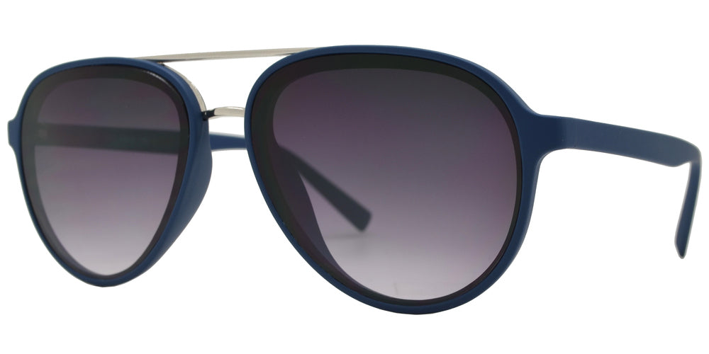 Wholesale - 8820 - Retro Oval Shaped with Brow Bar Flat Lens Plastic Sunglasses - Dynasol Eyewear