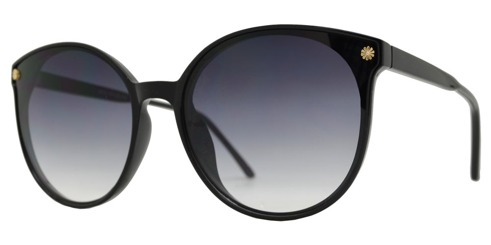 Wholesale - 8838 - Plastic Horn Rim Sunglasses with Flower Accent - Dynasol Eyewear