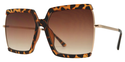 Wholesale - 8855 - Square Flat Lens Plastic Sunglasses - Dynasol Eyewear