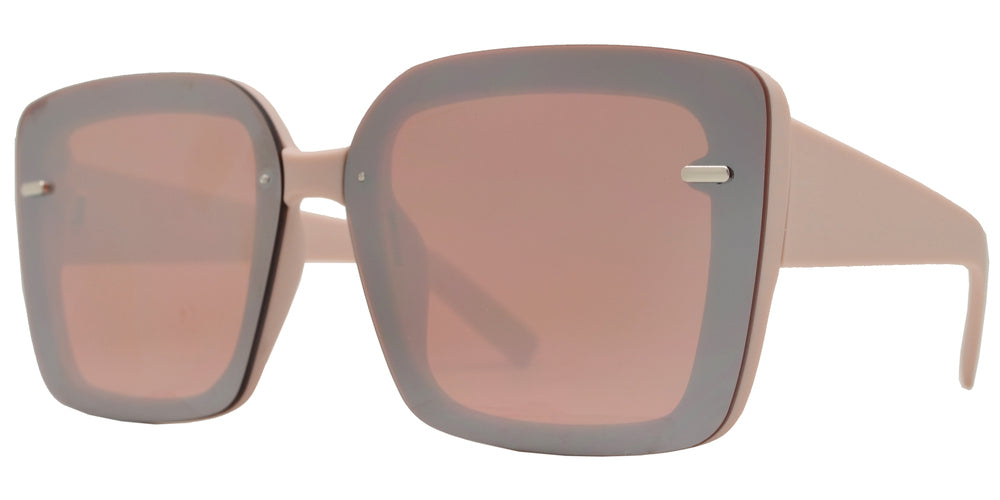 Wholesale - 8869 - Plastic Square Rimless Sunglasses - Dynasol Eyewear