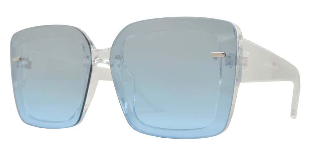 Wholesale - 8869 - Plastic Square Rimless Sunglasses - Dynasol Eyewear