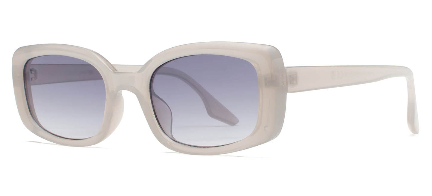 8912 - Rectangular Plastic Sunglasses with Flat Lens