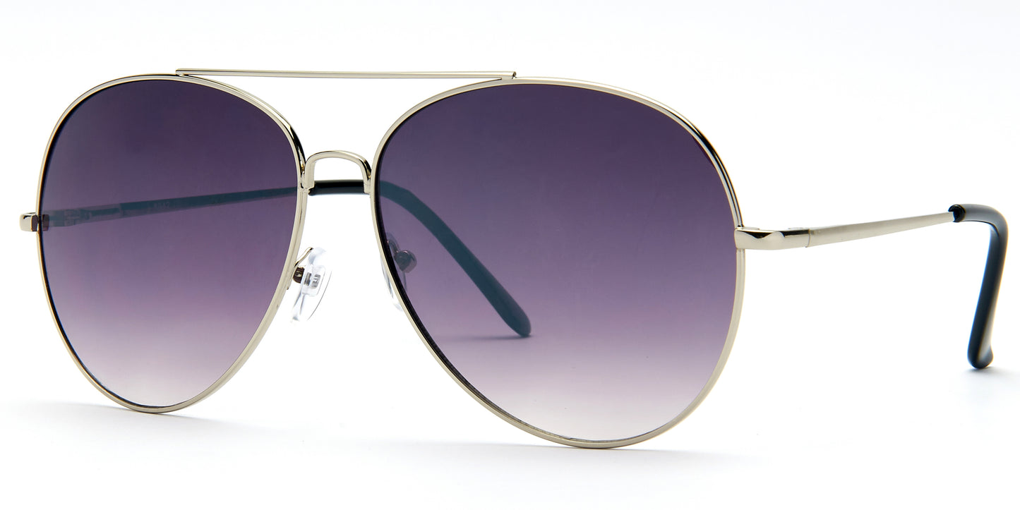 8942 Mixed - Oversize Metal Aviator Sunglasses Assorted Colors