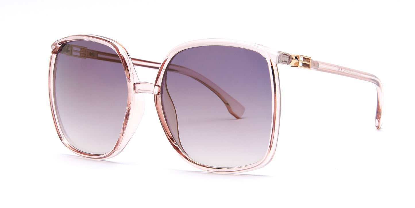 8958 - Plastic Curved Square Sunglasses