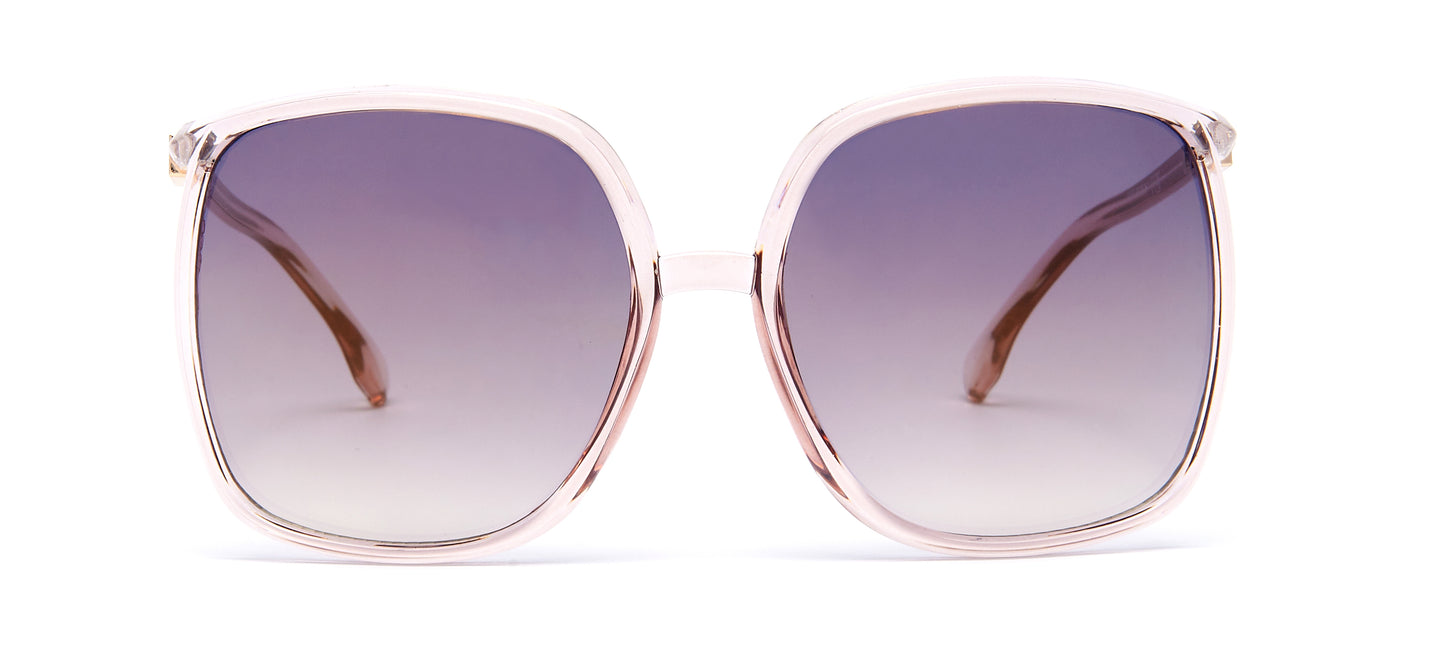 8958 - Plastic Curved Square Sunglasses