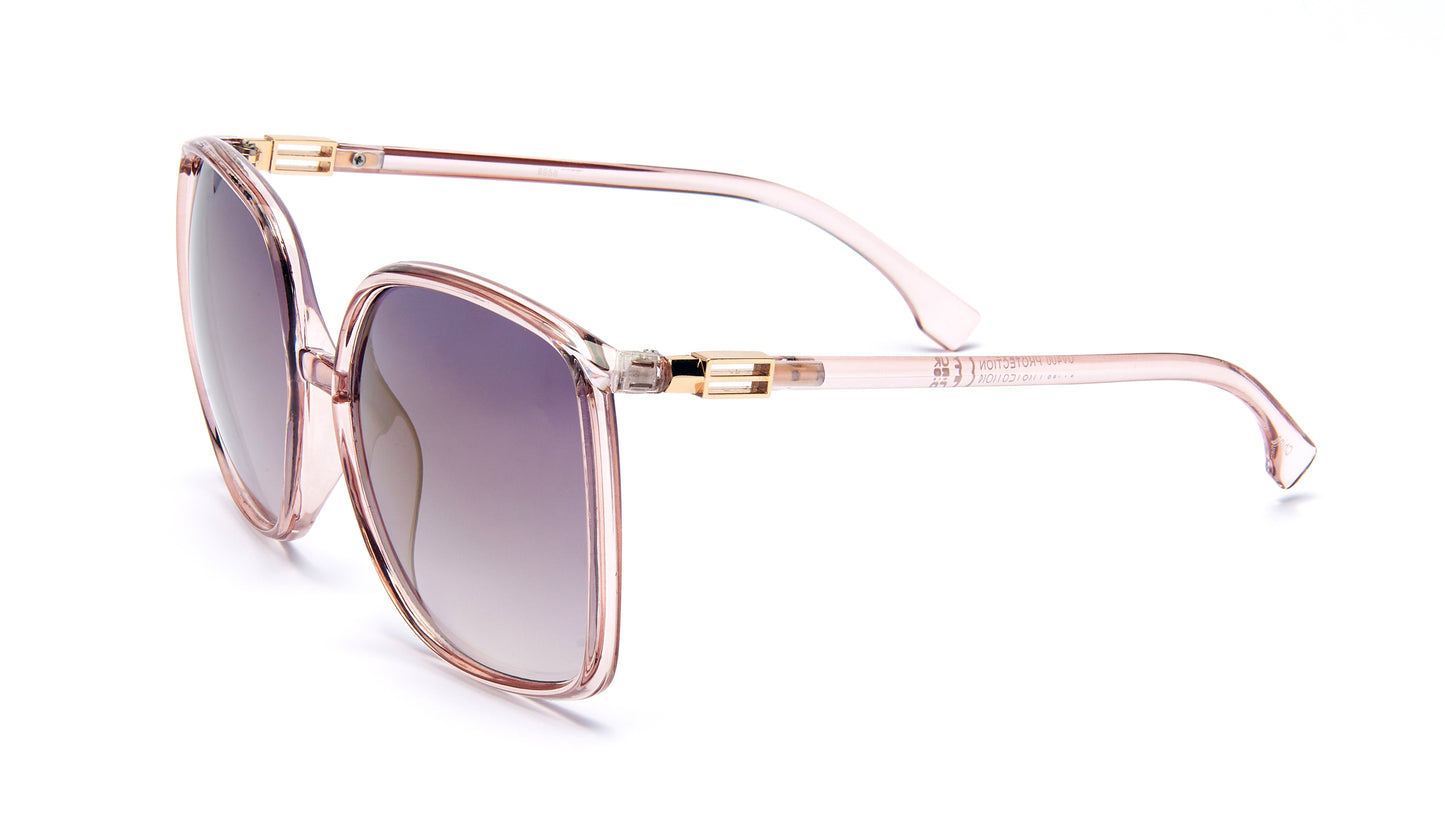 8958 - Plastic Curved Square Sunglasses