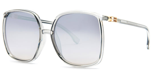 8958 - Plastic Curved Square Sunglasses