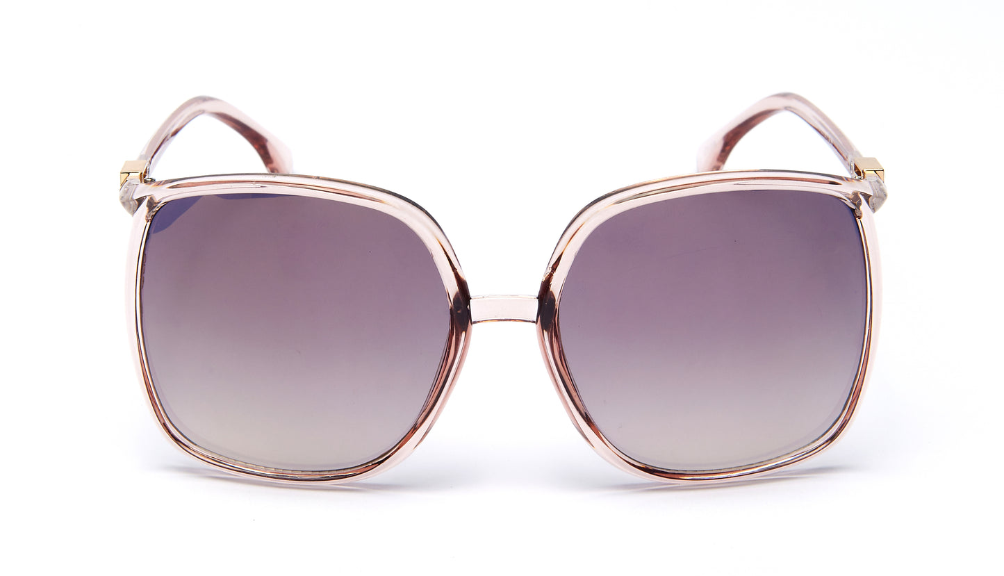 8958 - Plastic Curved Square Sunglasses