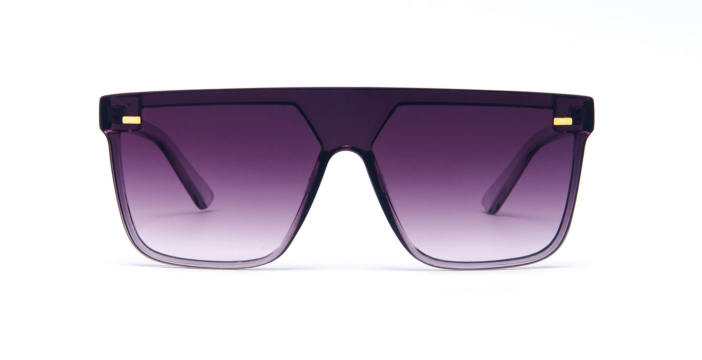 8959 - Flat Top One Piece Plastic Sunglasses