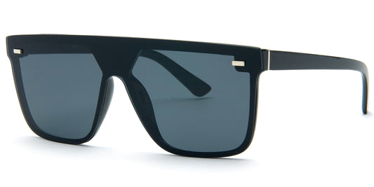 8959 - Flat Top One Piece Plastic Sunglasses