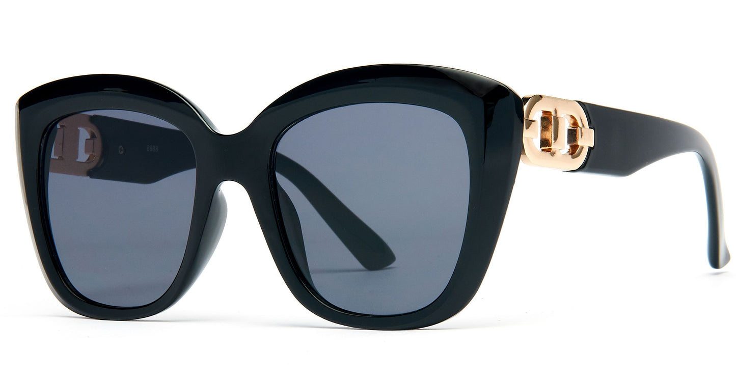 8988 - Plastic Sunglasses with decoration on temple